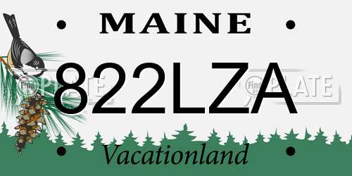 822LZA Maine License Plate