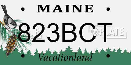 823BCT Maine License Plate