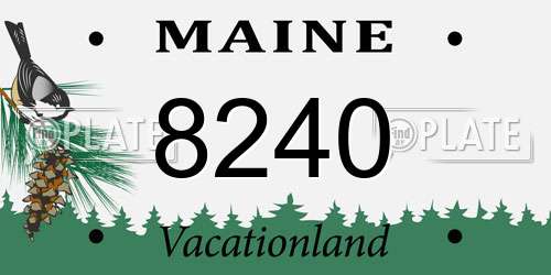 8240 Maine License Plate