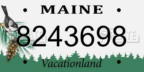 8243698 Maine License Plate