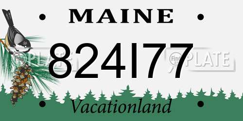 824I77 Maine License Plate