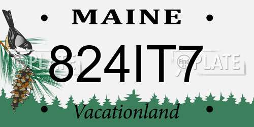824IT7 Maine License Plate