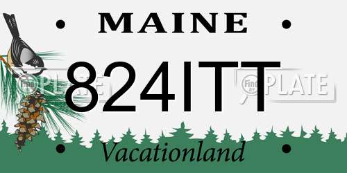 824ITT Maine License Plate