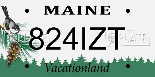 824IZT Maine License Plate