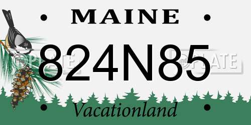 824N85 Maine License Plate