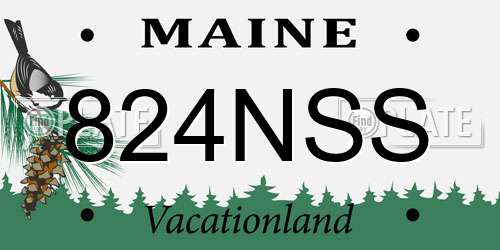 824NSS Maine License Plate