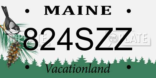 824SZZ Maine License Plate