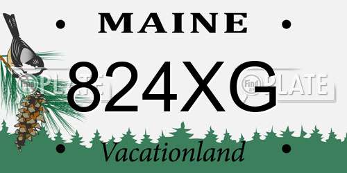 824XG Maine License Plate