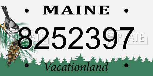 8252397 Maine License Plate