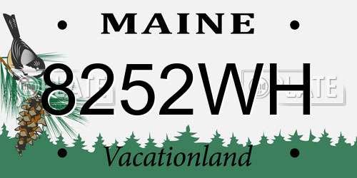 8252WH Maine License Plate