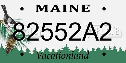 82552A2 Maine License Plate