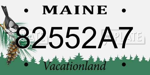 82552A7 Maine License Plate
