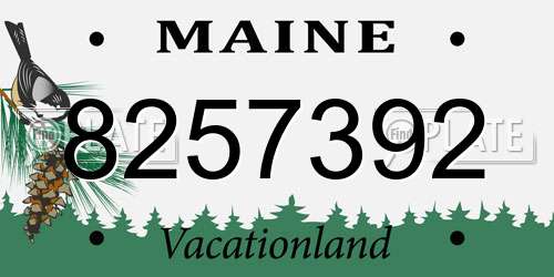 8257392 Maine License Plate