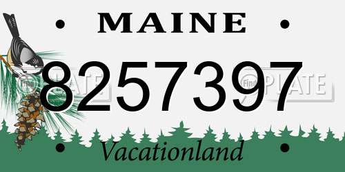 8257397 Maine License Plate
