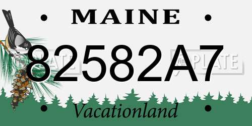 82582A7 Maine License Plate