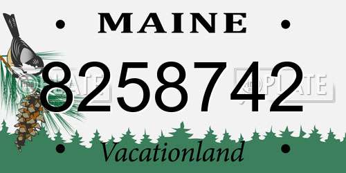 8258742 Maine License Plate
