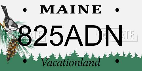 825ADN Maine License Plate