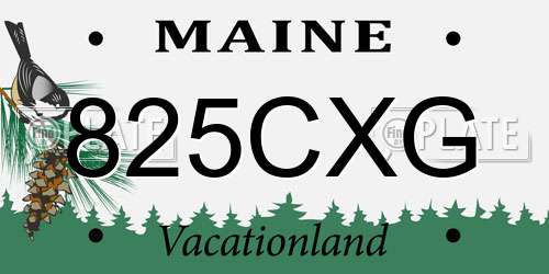 825CXG Maine License Plate