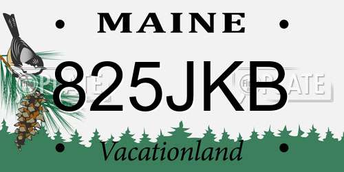 825JKB Maine License Plate