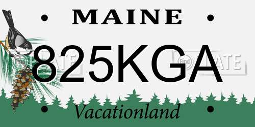 825KGA Maine License Plate