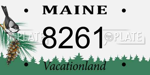 8261 Maine License Plate