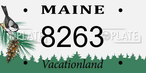 8263 Maine License Plate