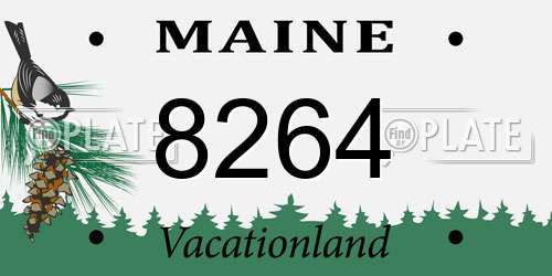 8264 Maine License Plate