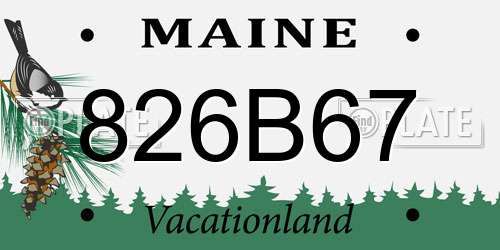 826B67 Maine License Plate