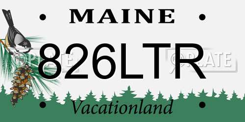 826LTR Maine License Plate