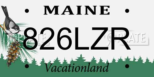 826LZR Maine License Plate