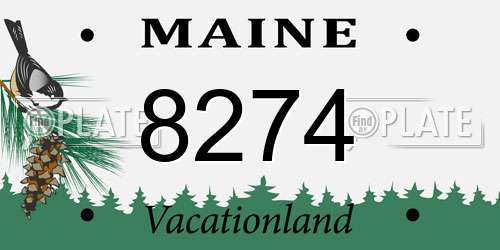 8274 Maine License Plate