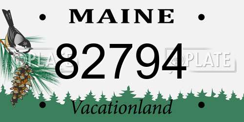 82794 Maine License Plate