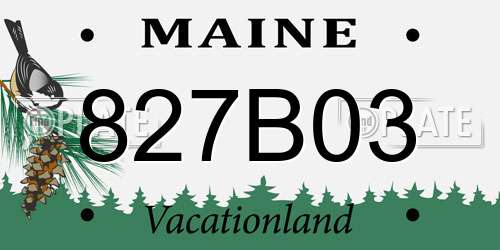 827B03 Maine License Plate