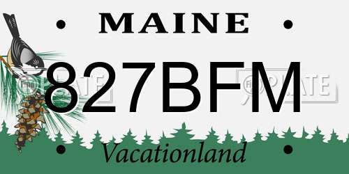 827BFM Maine License Plate