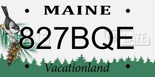 827BQE Maine License Plate