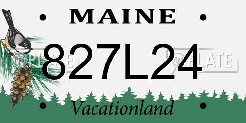 827L24 Maine License Plate