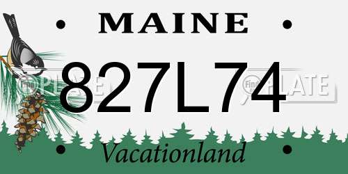 827L74 Maine License Plate