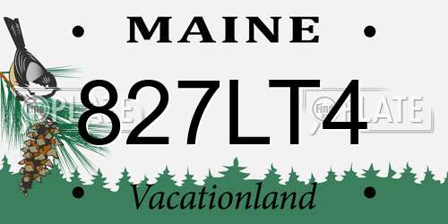 827LT4 Maine License Plate