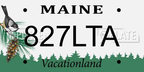 827LTA Maine License Plate