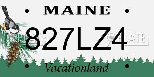 827LZ4 Maine License Plate