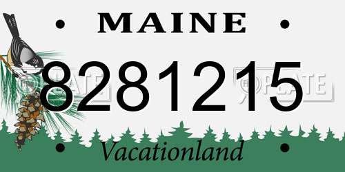 8281215 Maine License Plate