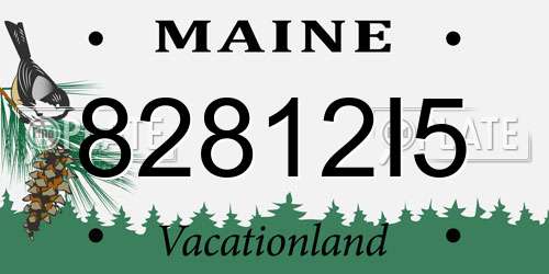 82812I5 Maine License Plate