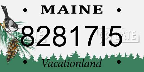 82817I5 Maine License Plate