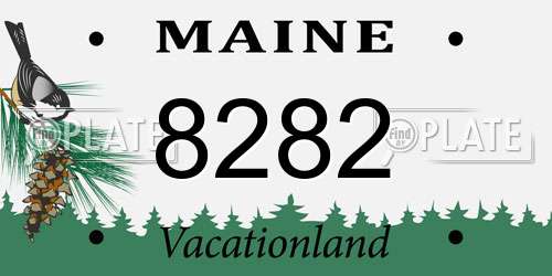 8282 Maine License Plate