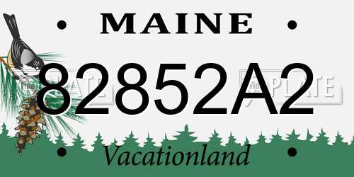 82852A2 Maine License Plate
