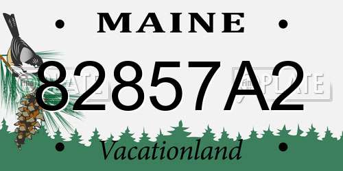 82857A2 Maine License Plate