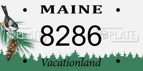 8286 Maine License Plate