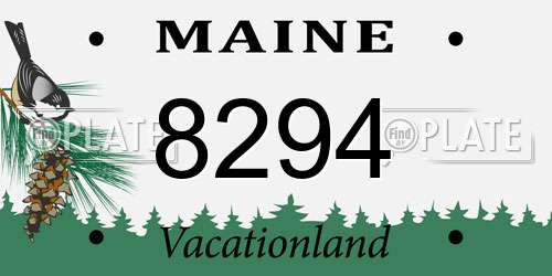 8294 Maine License Plate
