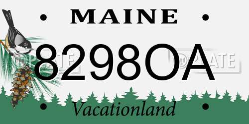 8298OA Maine License Plate