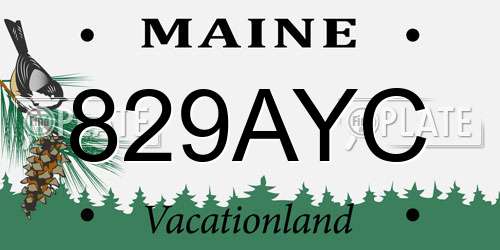 829AYC Maine License Plate